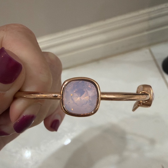 Coach EUC pink opalescent stones with rose gold bangle bracelet - Picture 5 of 6